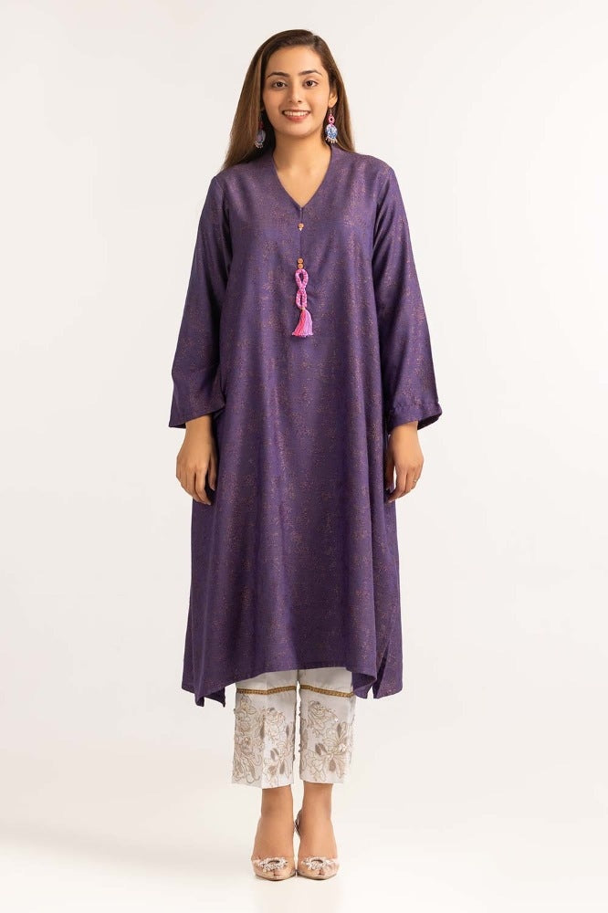 Dyed Jacquard Embellished Shirt