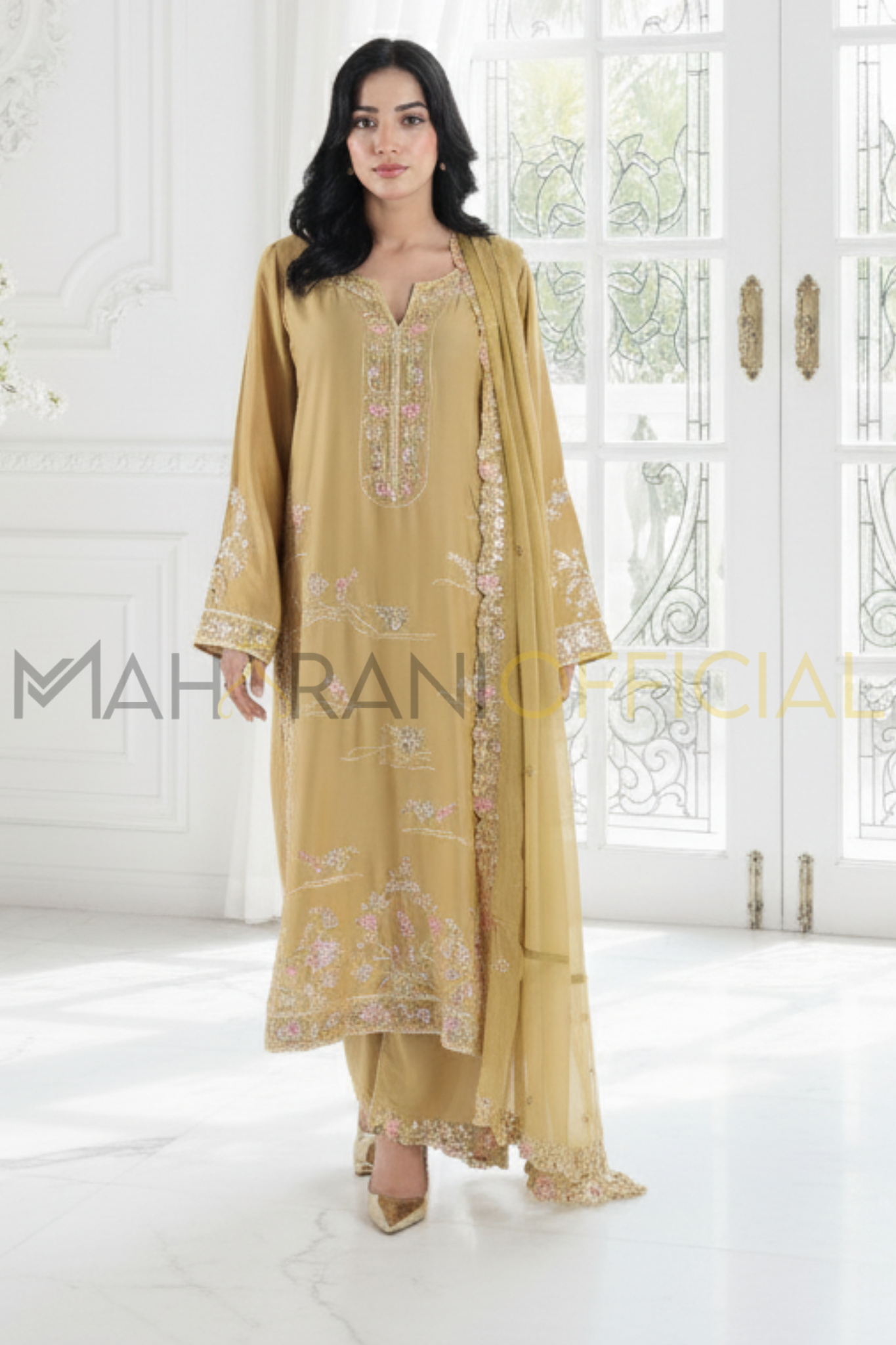 Golden Dream 3 piece Embroidered Stitched suit