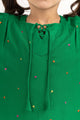 Toddler Girl Green Viscose Blouse With Full Sleeves