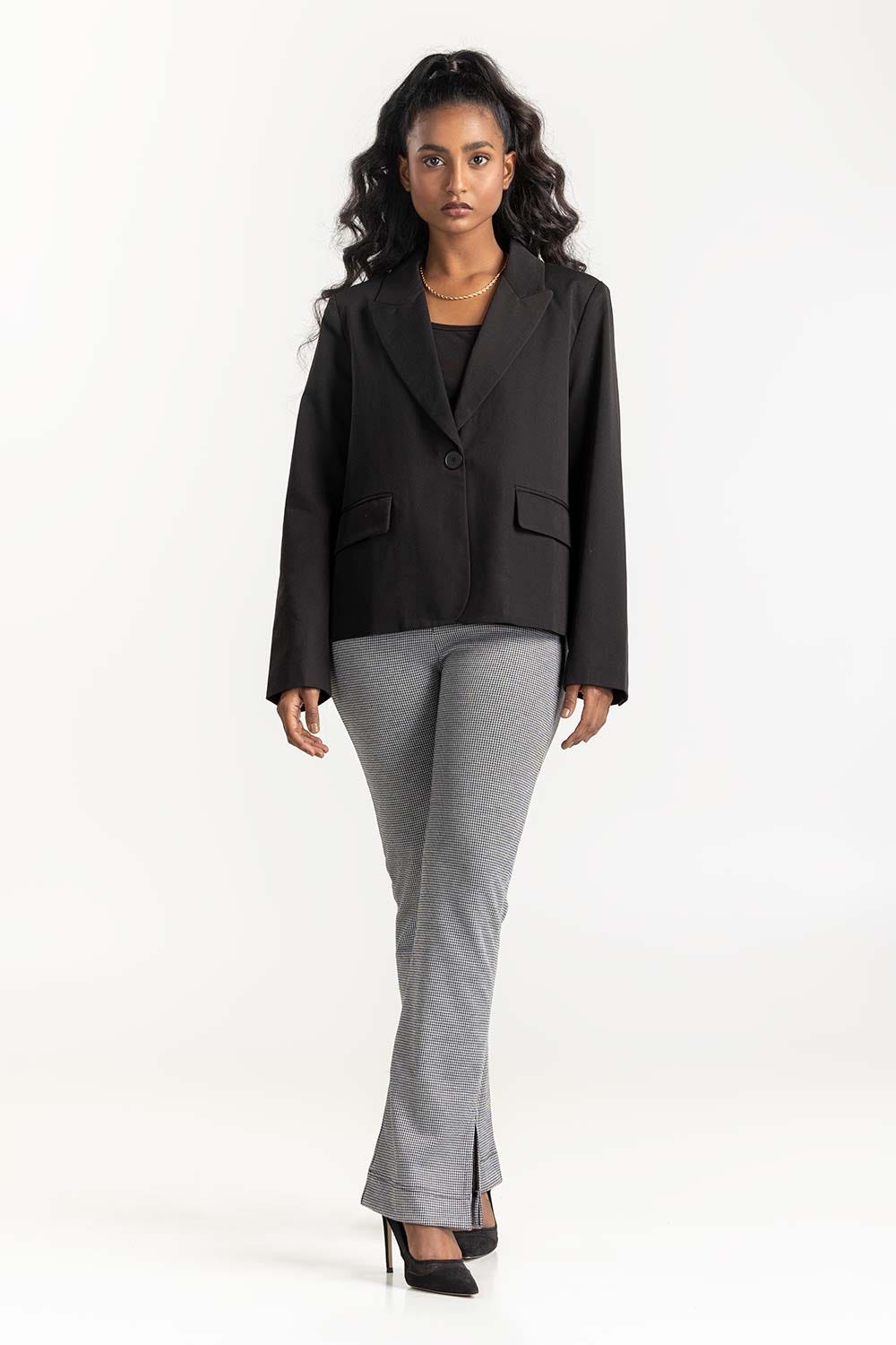 Grey Houndstooth Formal Pant