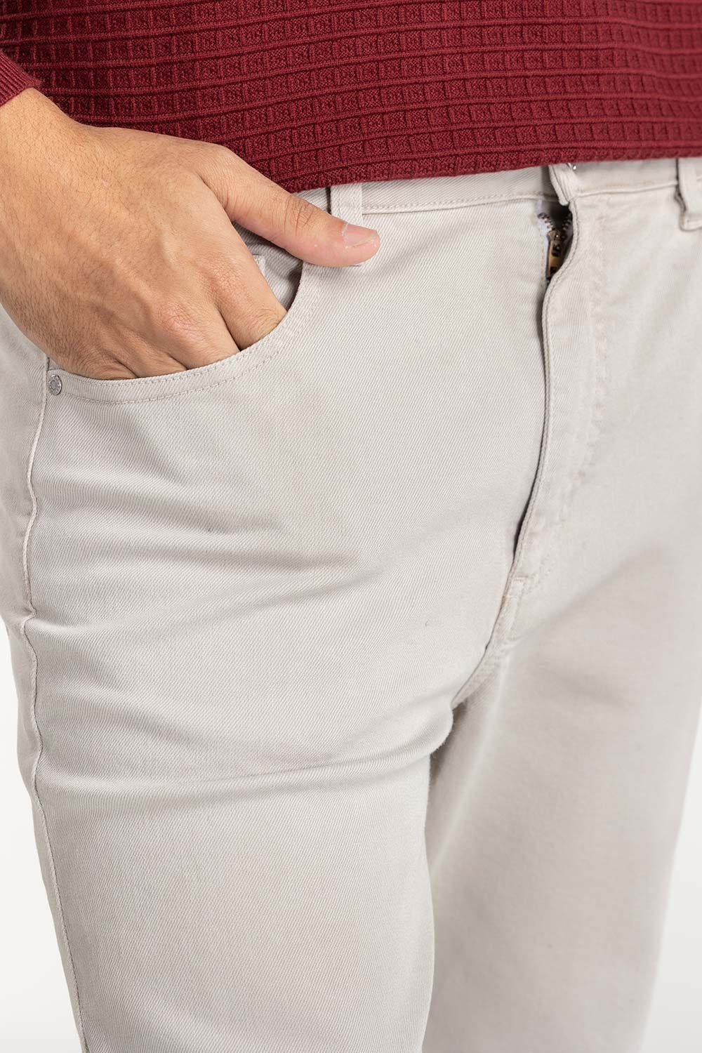 Grey Textured Faded Trouser