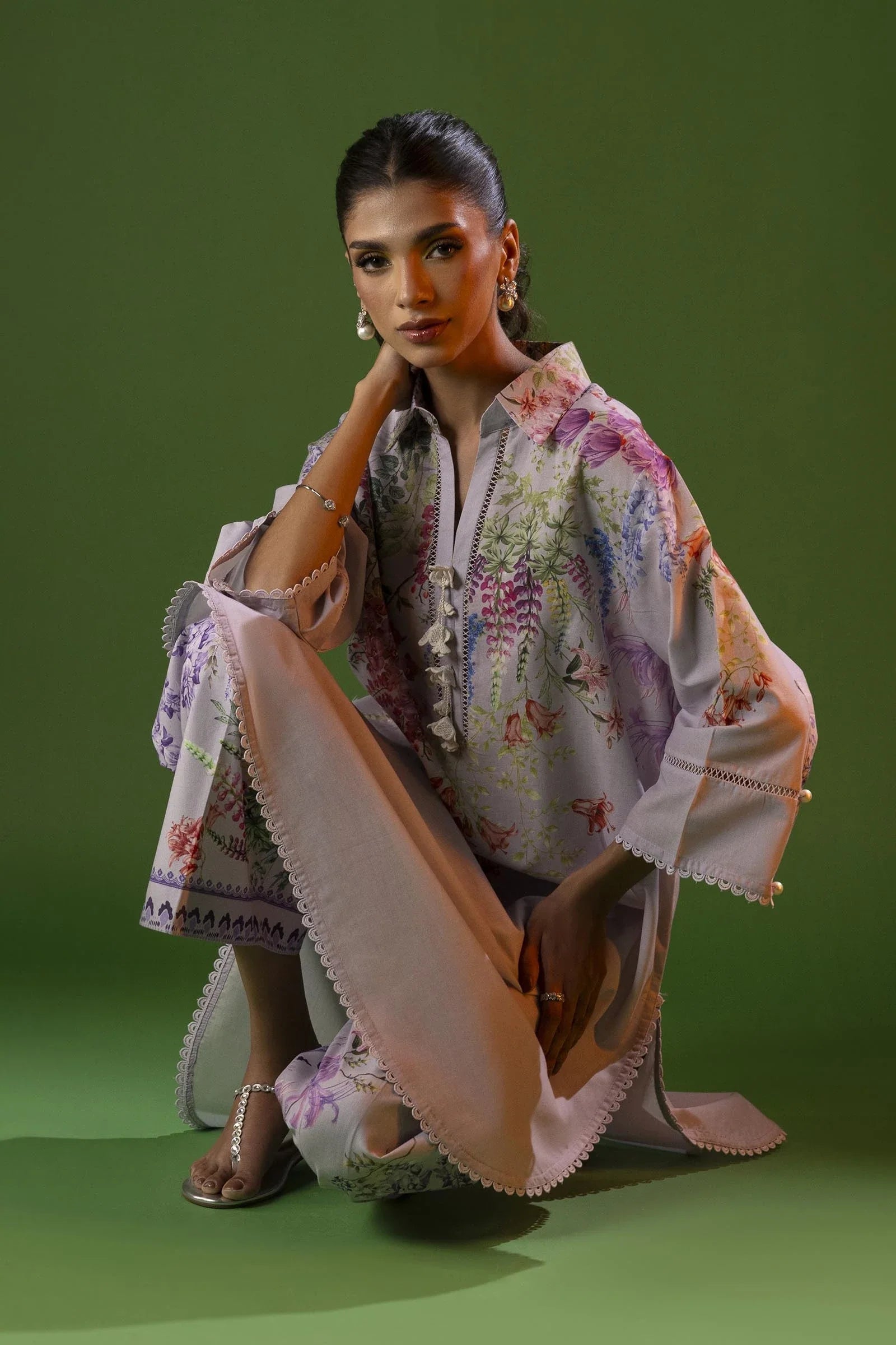 stitched Lawn 2 Piece Suit H251-013B-2C (RTS)