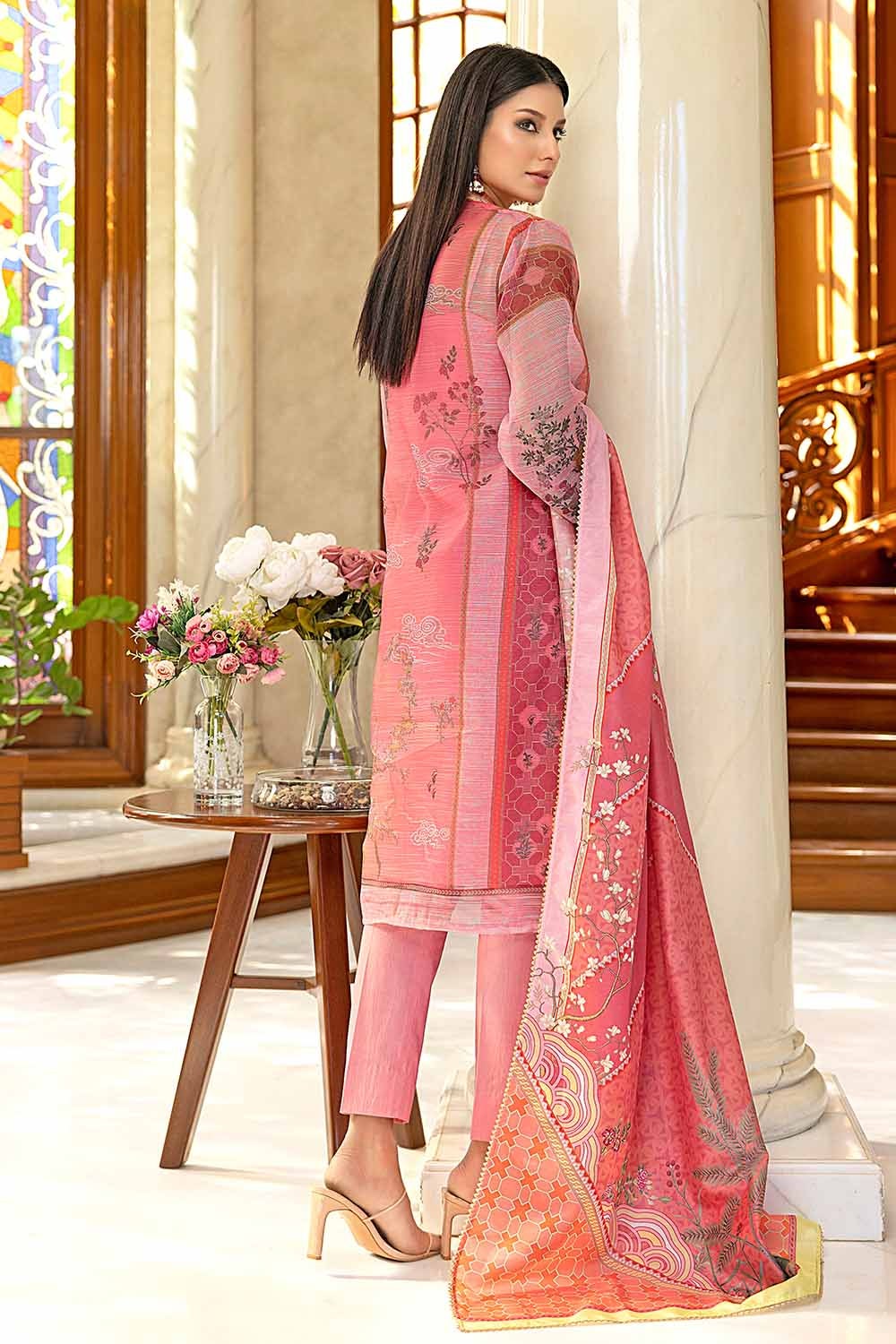 3 Piece Embroidered Silk Dupatta Unstitched Suit