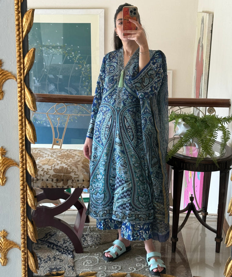 Kalamkar Shawl Print (Unstitched)