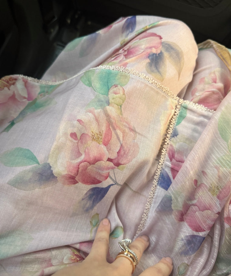Lilac Peonies (Long) (Unstitched)