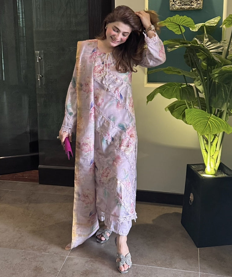 Lilac Peonies (Long) (Unstitched)