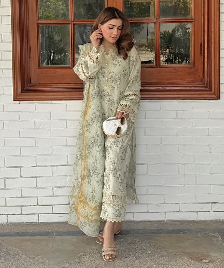 Minty Flower Power (Unstitched)