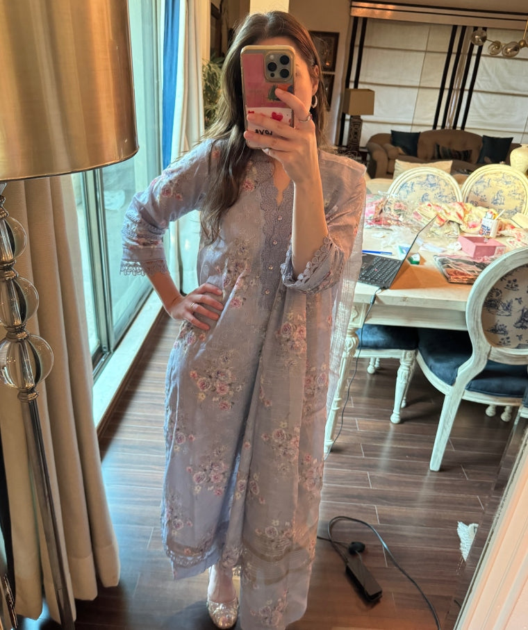 Serenity Blue Floral Bunches (Long)