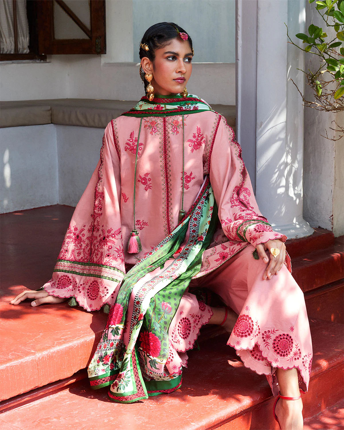 Hussain Rehar – Pink & Sea Green Style