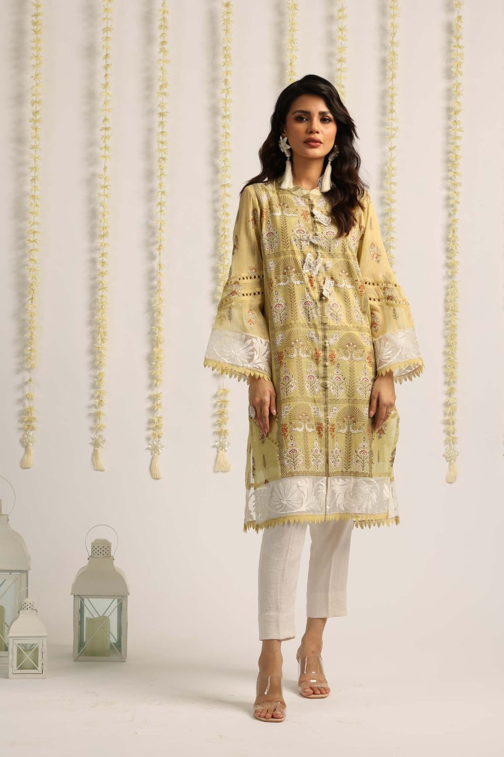 Luxury Pret Cotton Slub Screen Printed Shirt