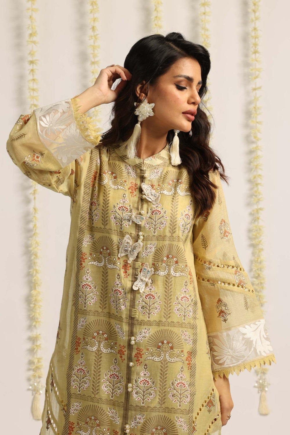 Luxury Pret Cotton Slub Screen Printed Shirt