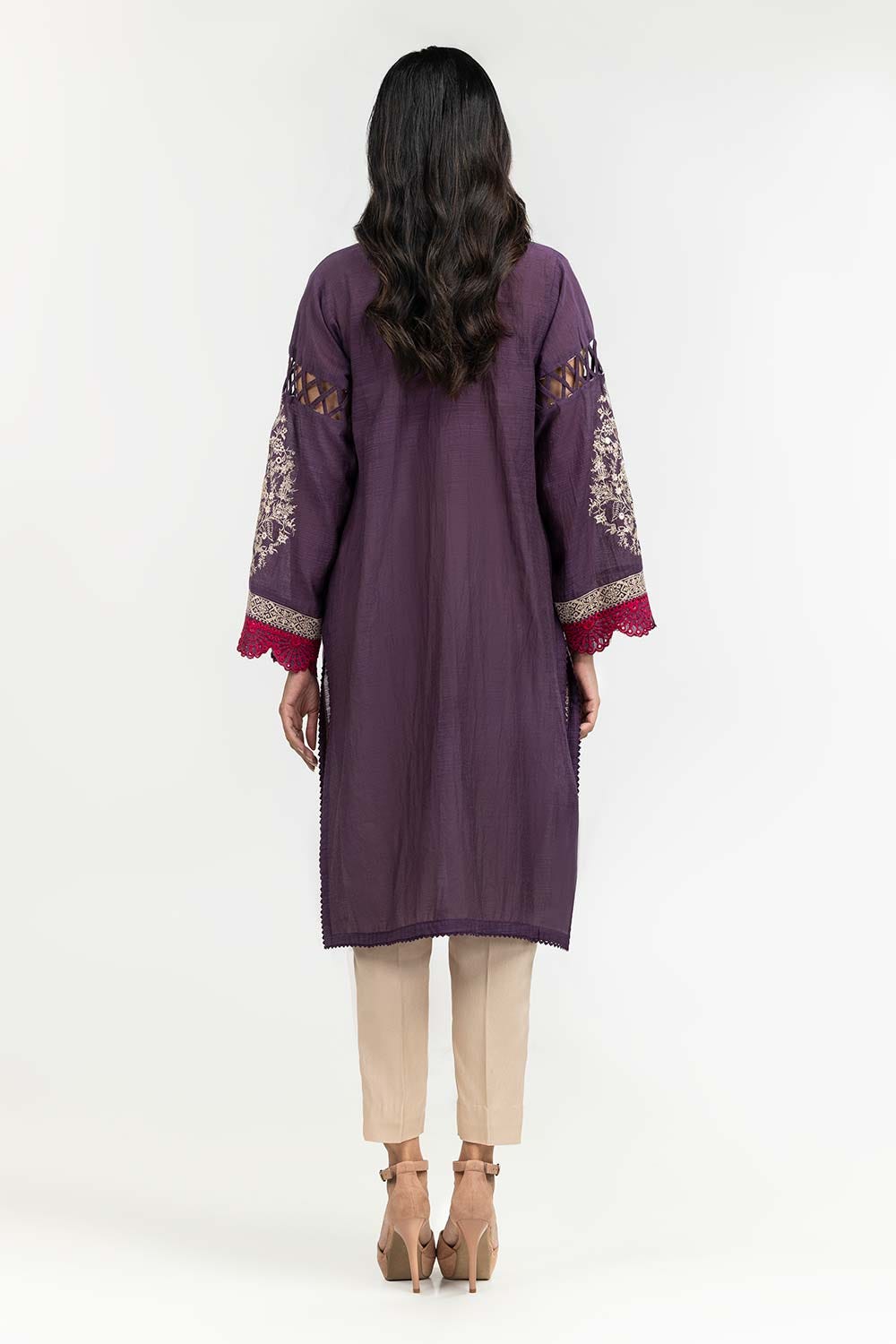 Luxury Pret Dyed Cotton Slub Embroidered Kurti