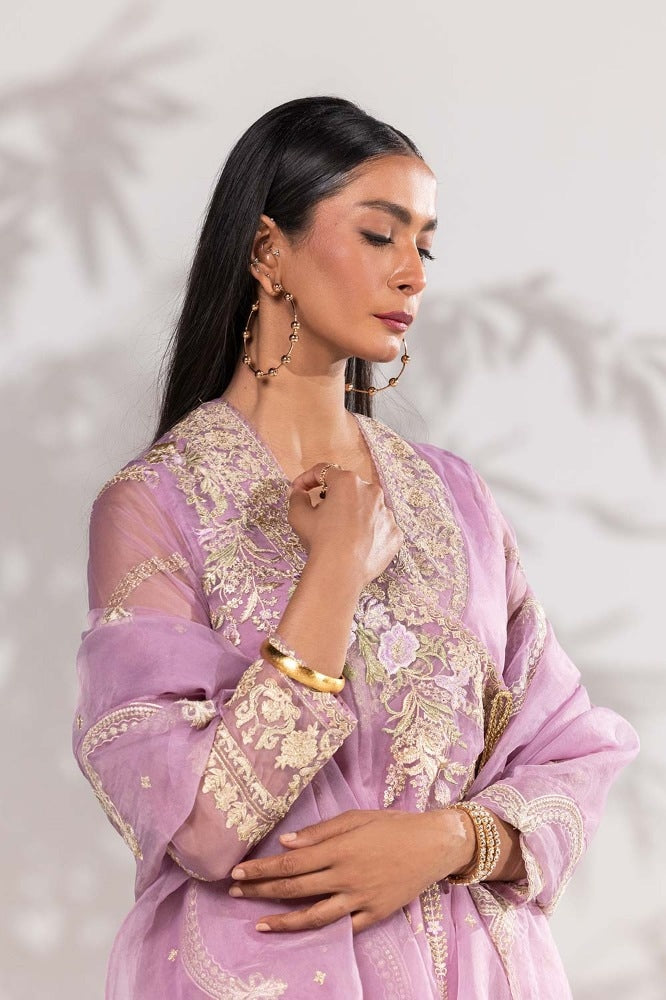3 Piece Organza Embroidered Suit