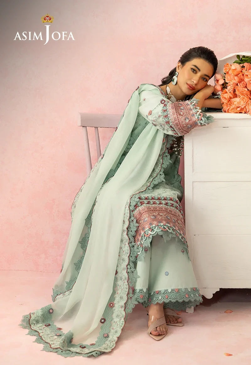 AJULW-08 Embroidered Lawn Unstitched 3 Pcs