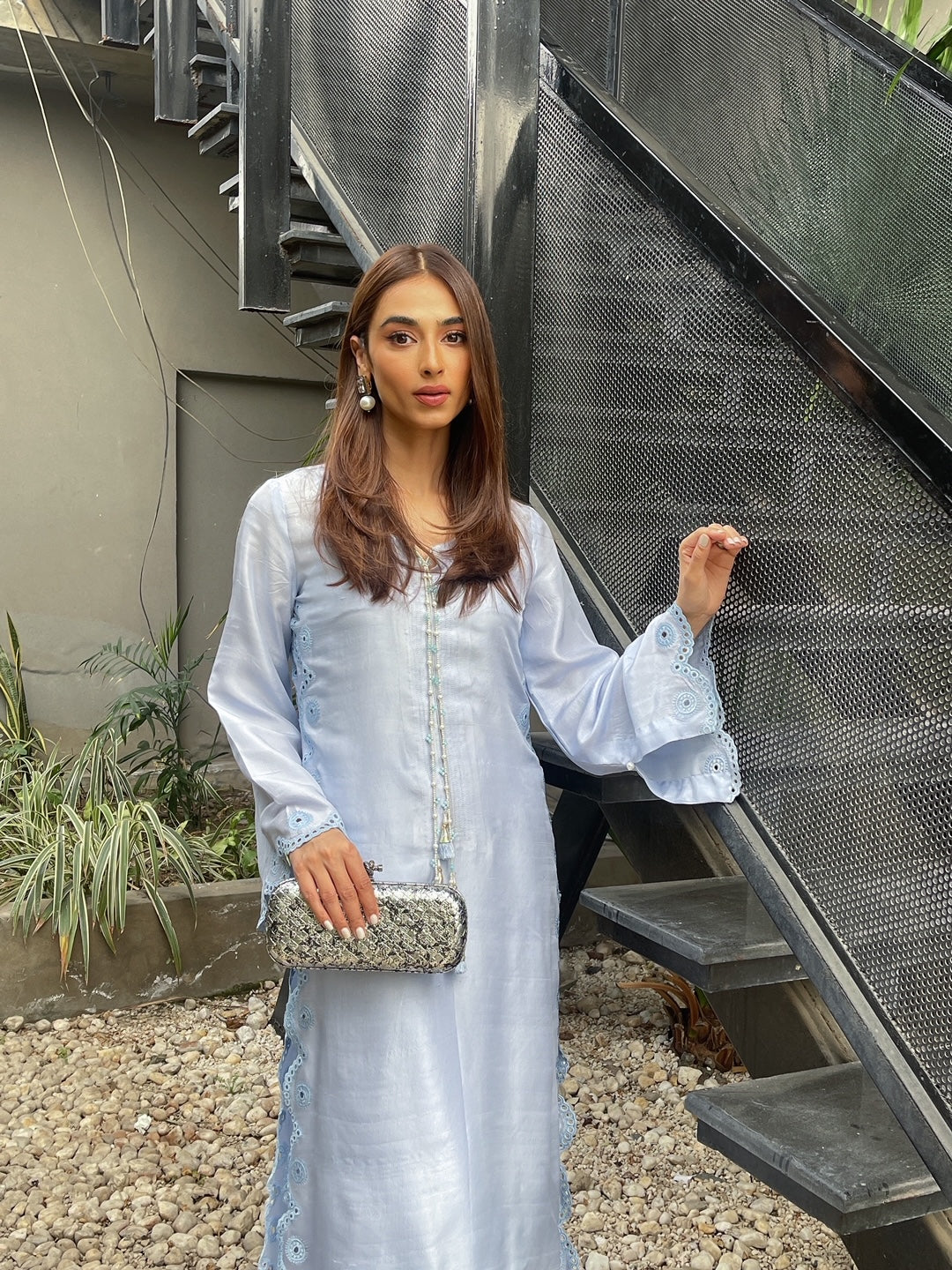 Pastel Blue Cutwork