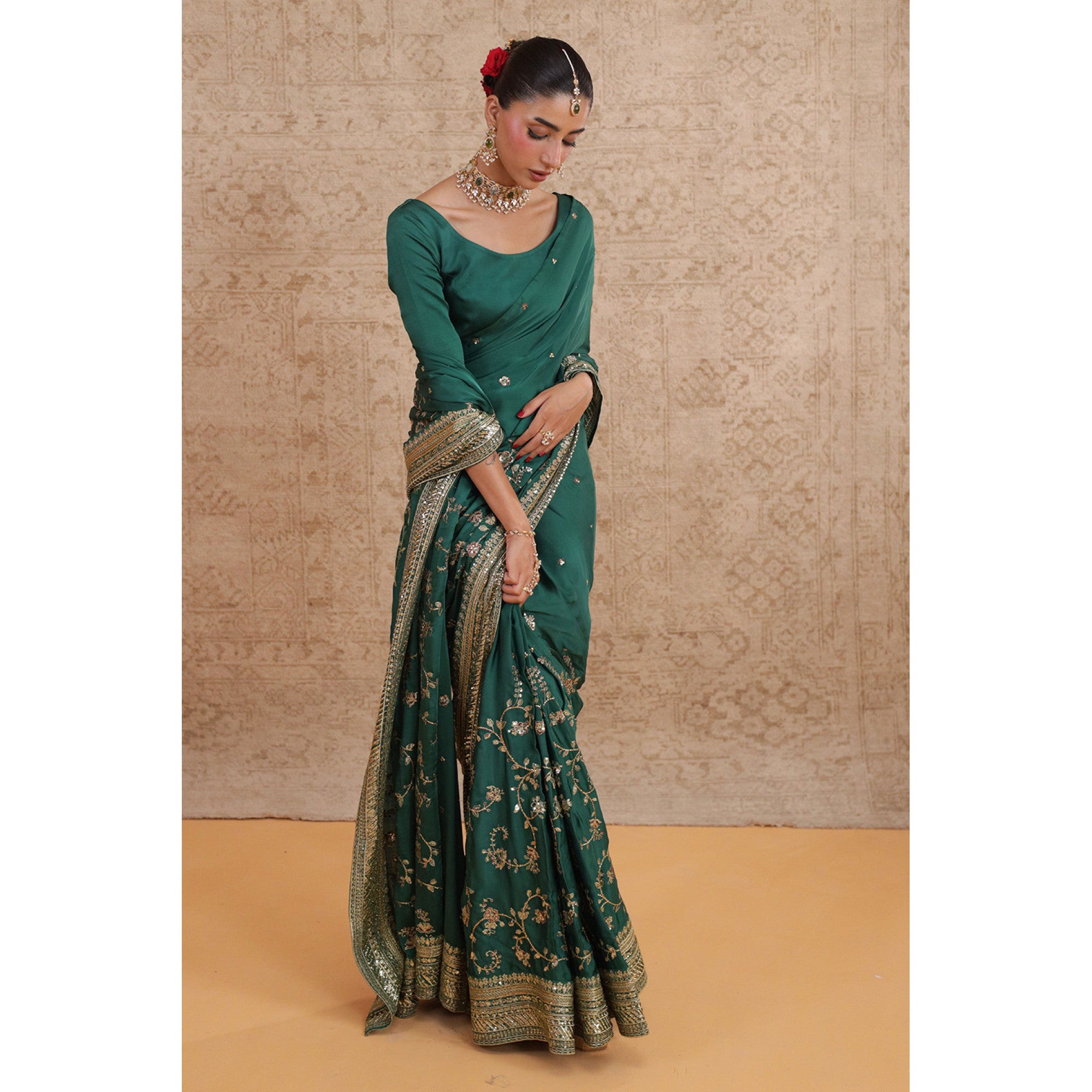 Verde Jade Green Saree