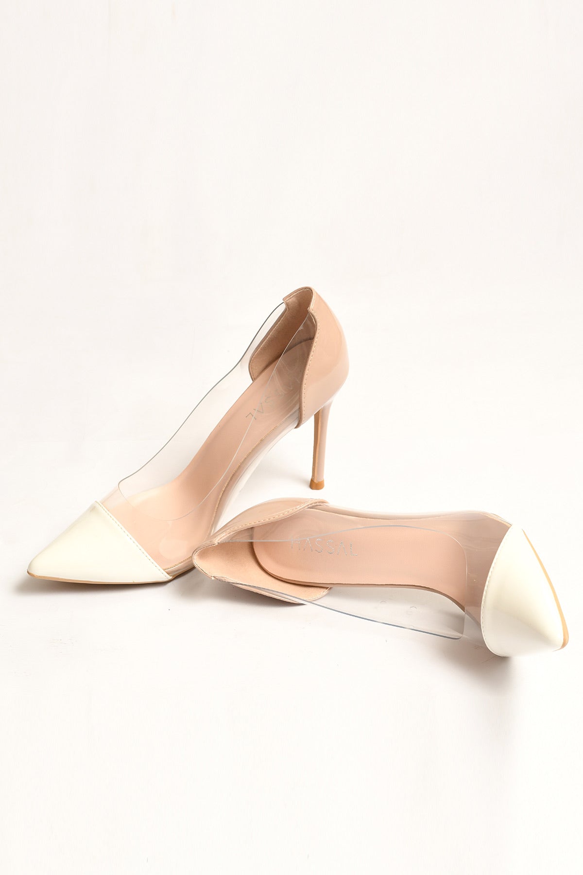 Contrast White PVC Heels