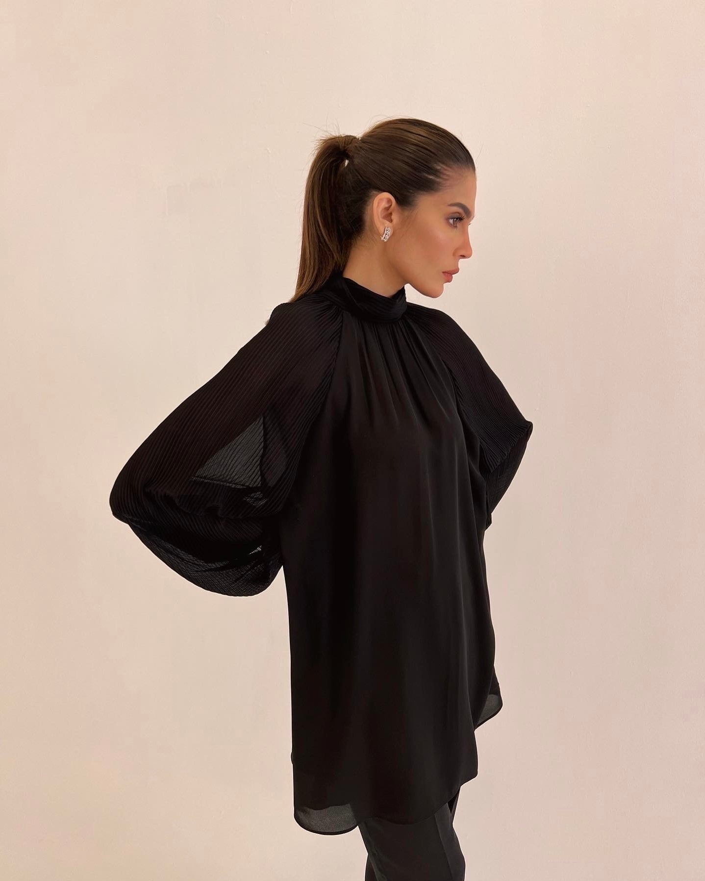 Black Pleated Top