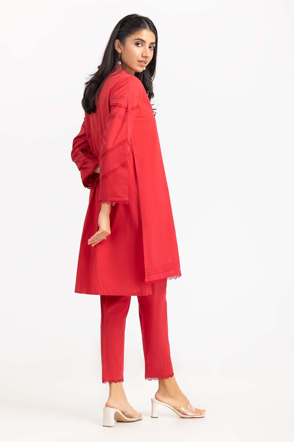 2 Piece Cambric Embellished Shirt with Trouser