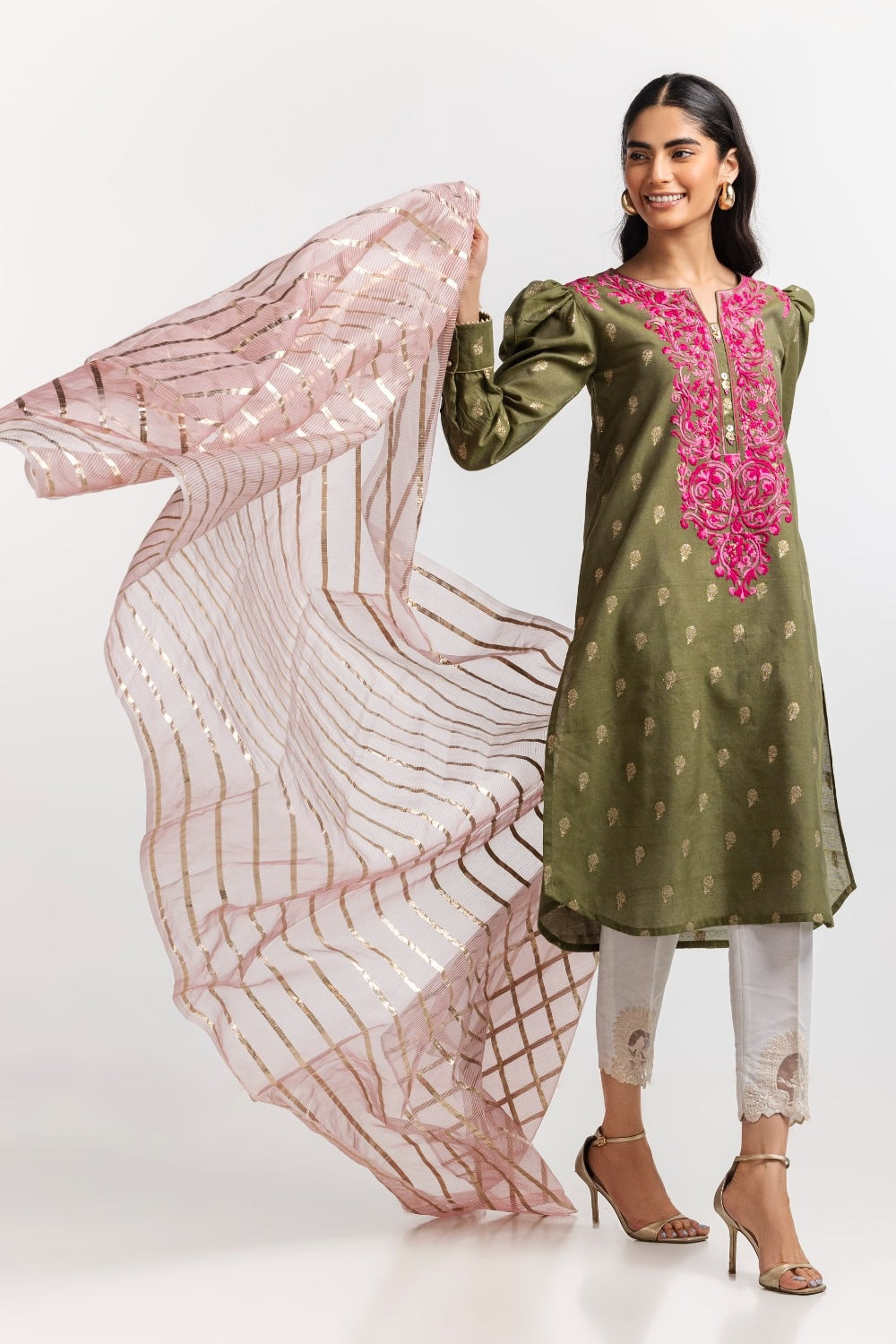 Dyed Lurex Dupatta