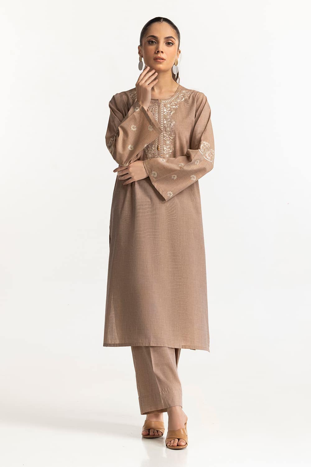 Yarn-dyed Embroidered Co-Ord Set