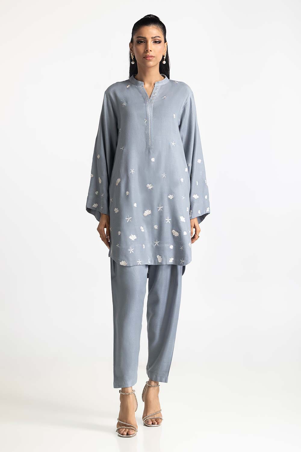 Twill Viscose Embroidered Shirt And Trouser
