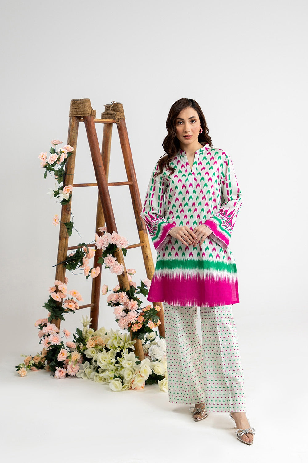 Cross Slub Printed Shirt And Trouser