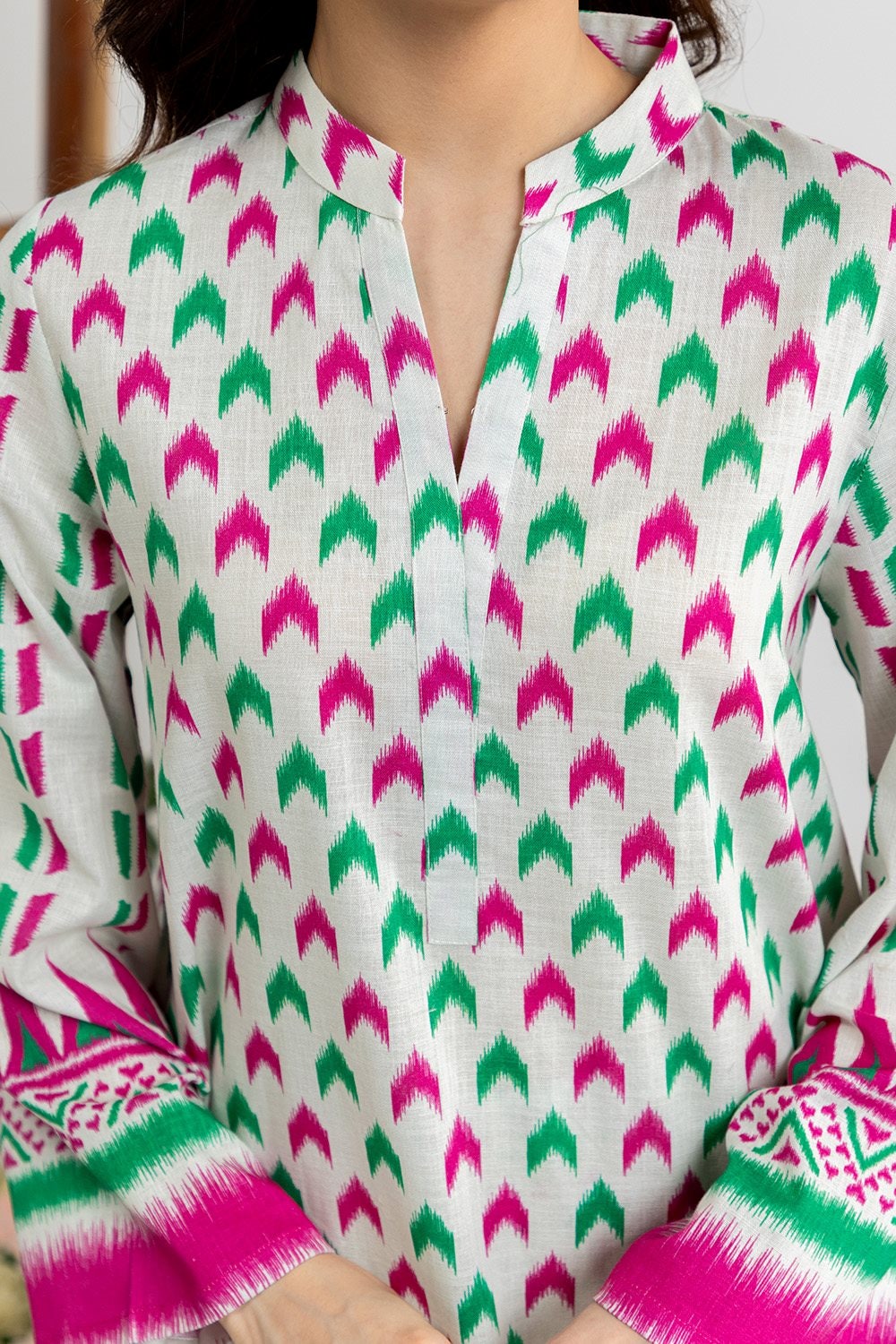 Cross Slub Printed Shirt And Trouser