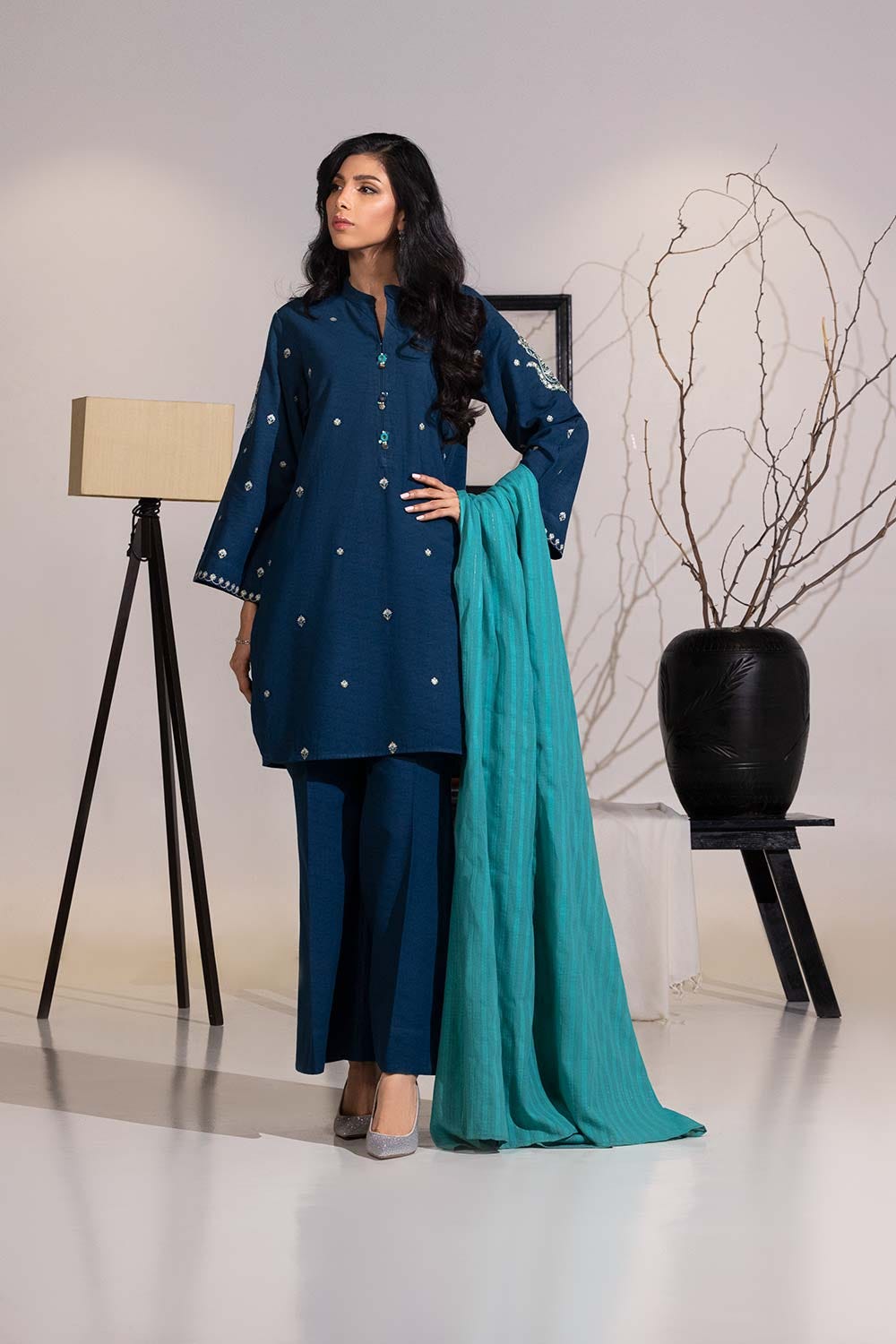 Dobby Embroidered Shirt And Trouser