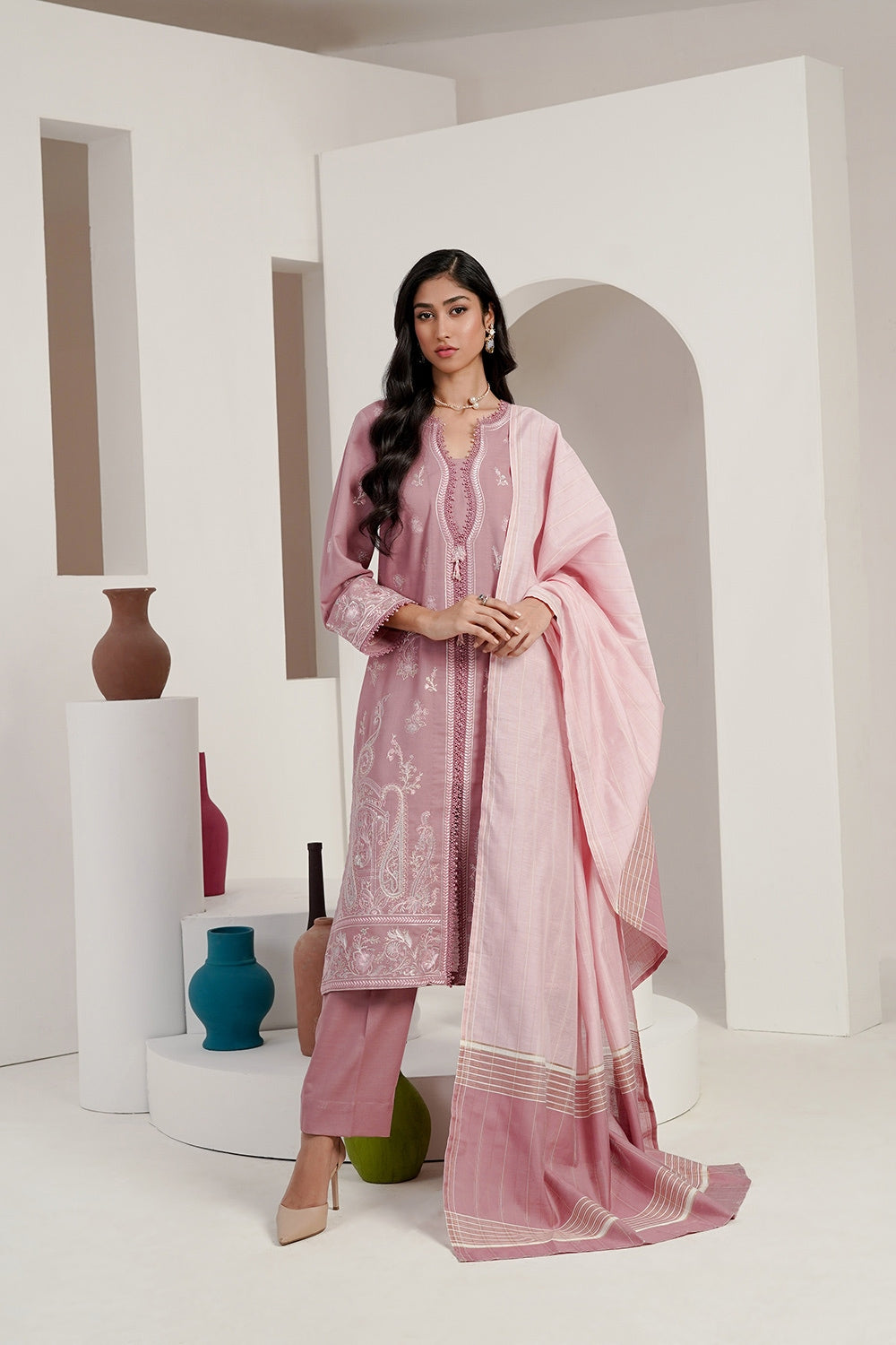 3PC Khaddar Embroidered Suit