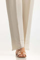 Beige Khaddar Embellished Trouser
