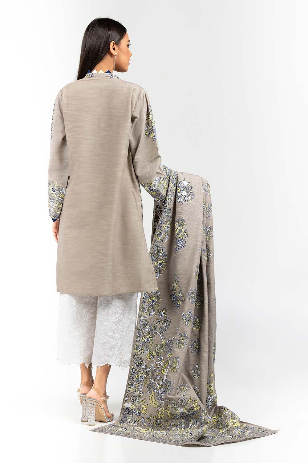 Screen Printed Khaddar Shirt Dupatta