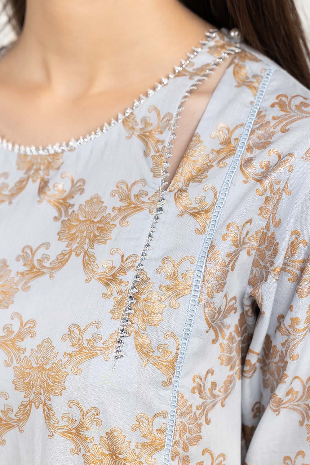 Screen Printed Cambric Shirt With Dupatta