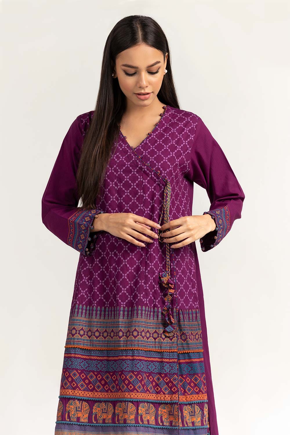 Printed Cambric Long Shirt Trousers