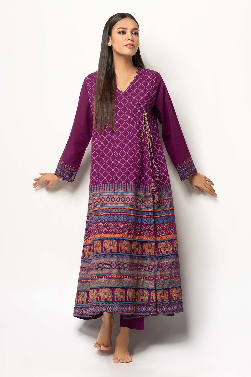 Printed Cambric Long Shirt Trousers