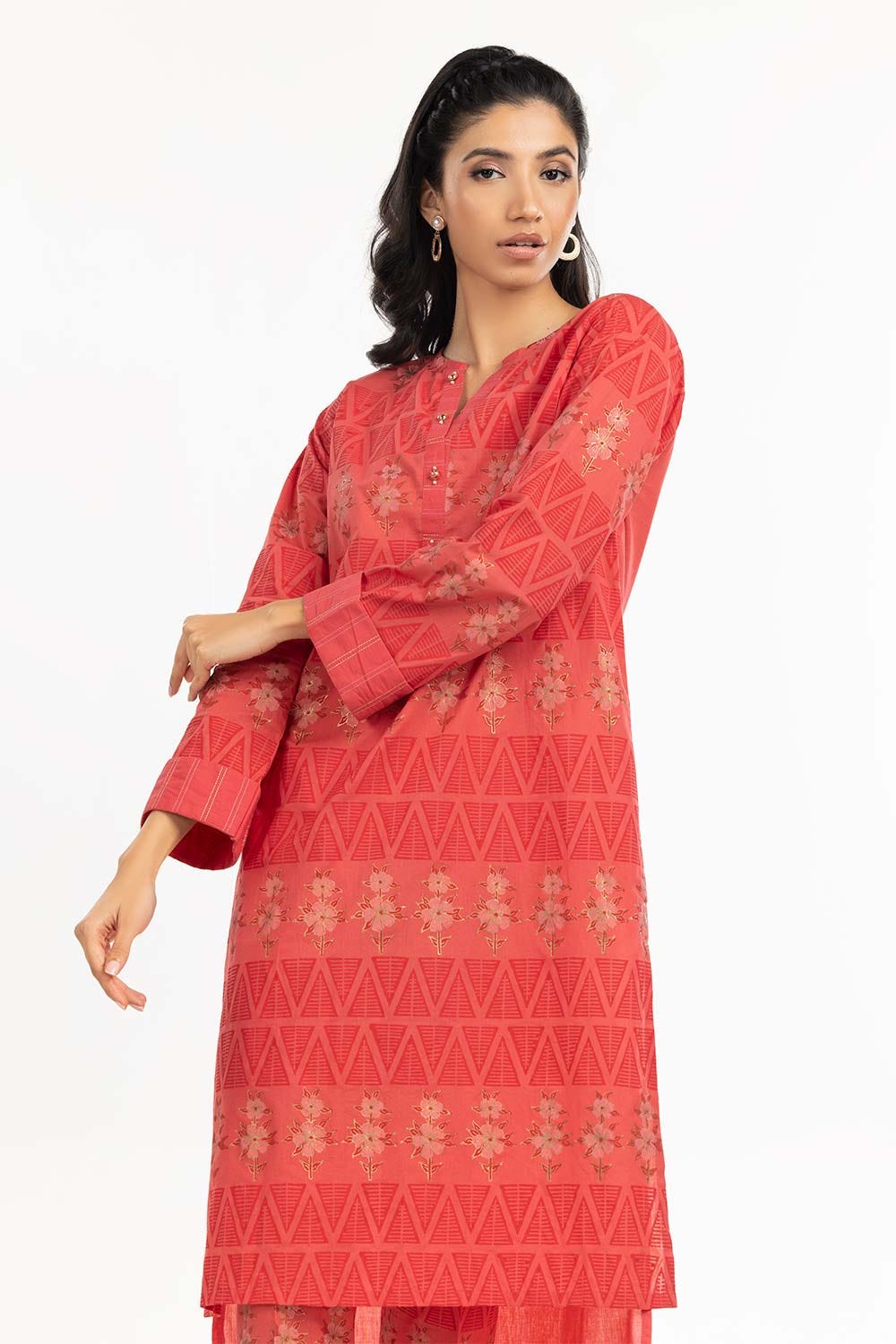 Printed Cambric Shirt With Trousers