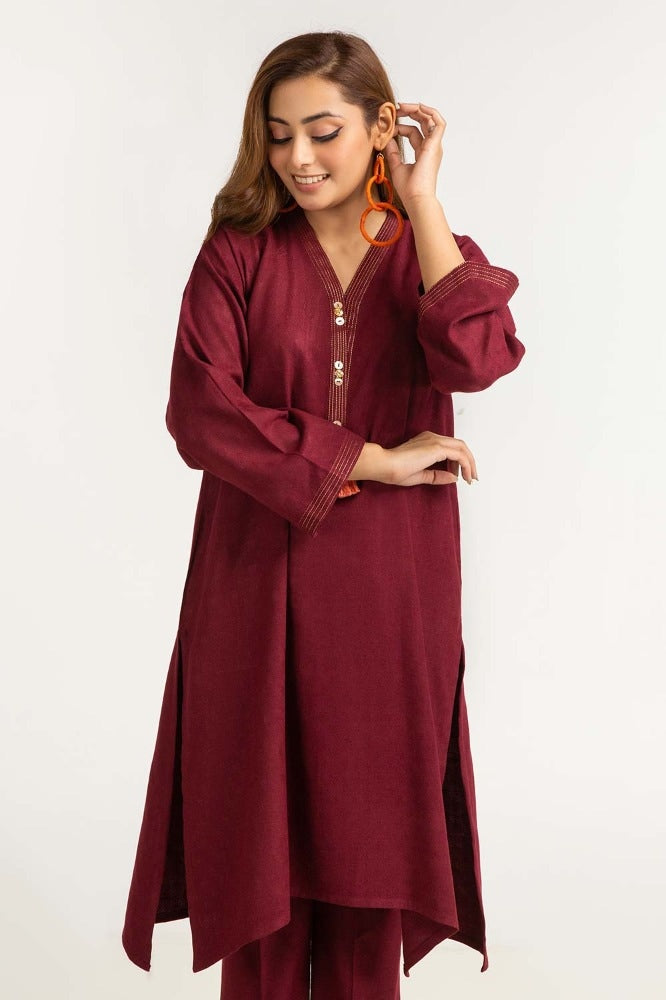 Dyed Self Jacquard Shirt With Trouser
