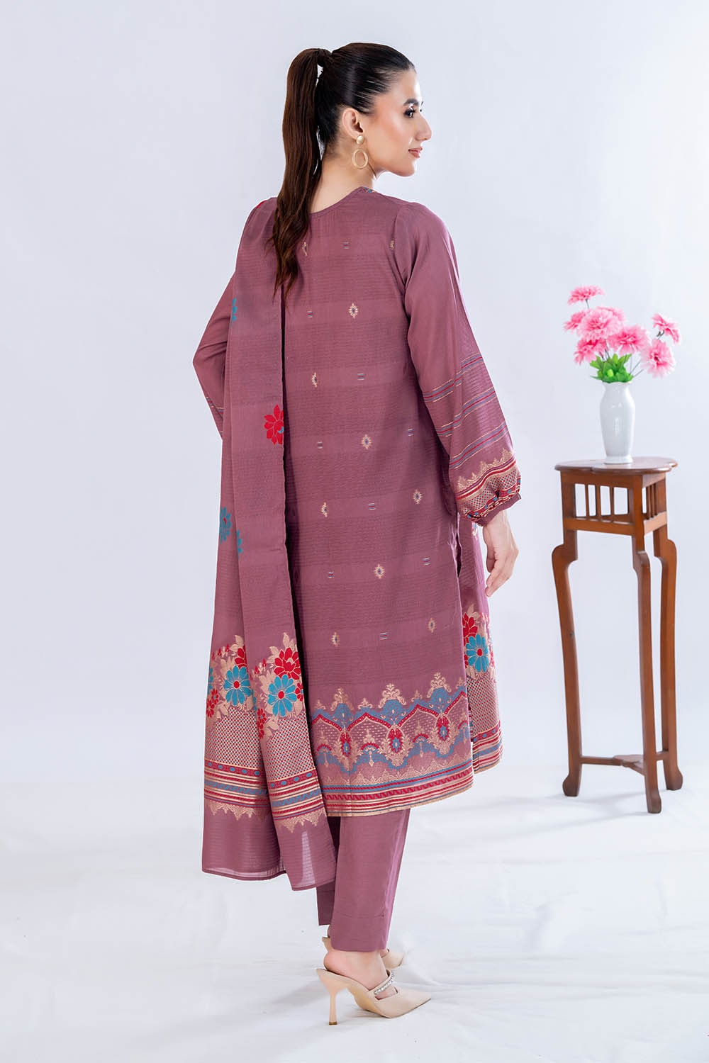 3 Piece Unstitched Jacquard Suit
