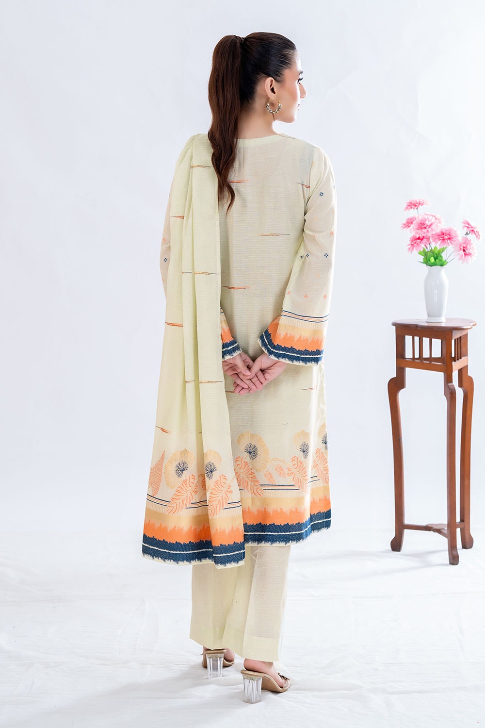 3 Piece Unstitched Jacquard Suit