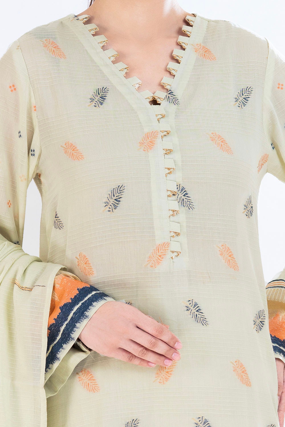 3 Piece Unstitched Jacquard Suit
