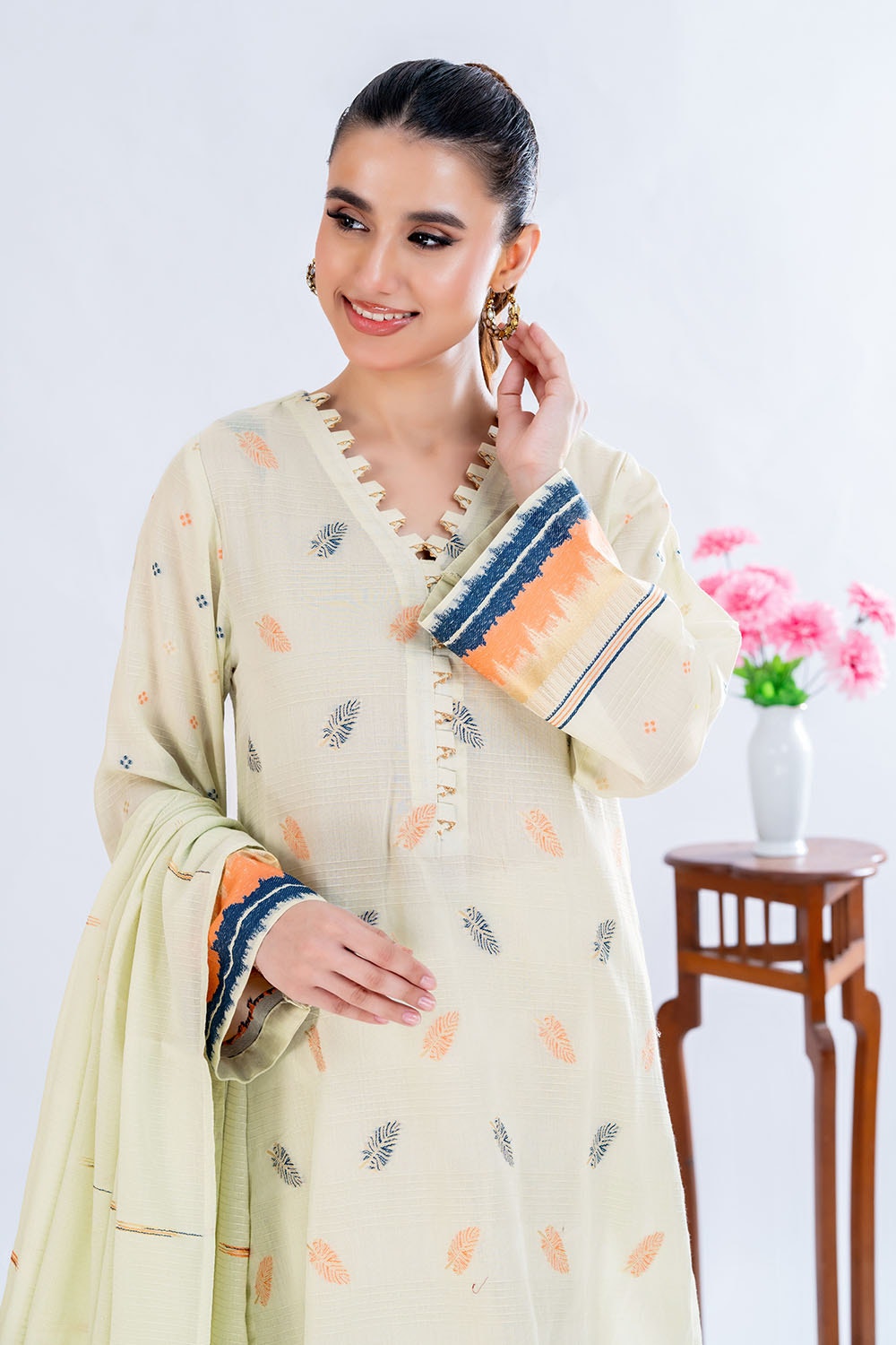 3 Piece Unstitched Jacquard Suit