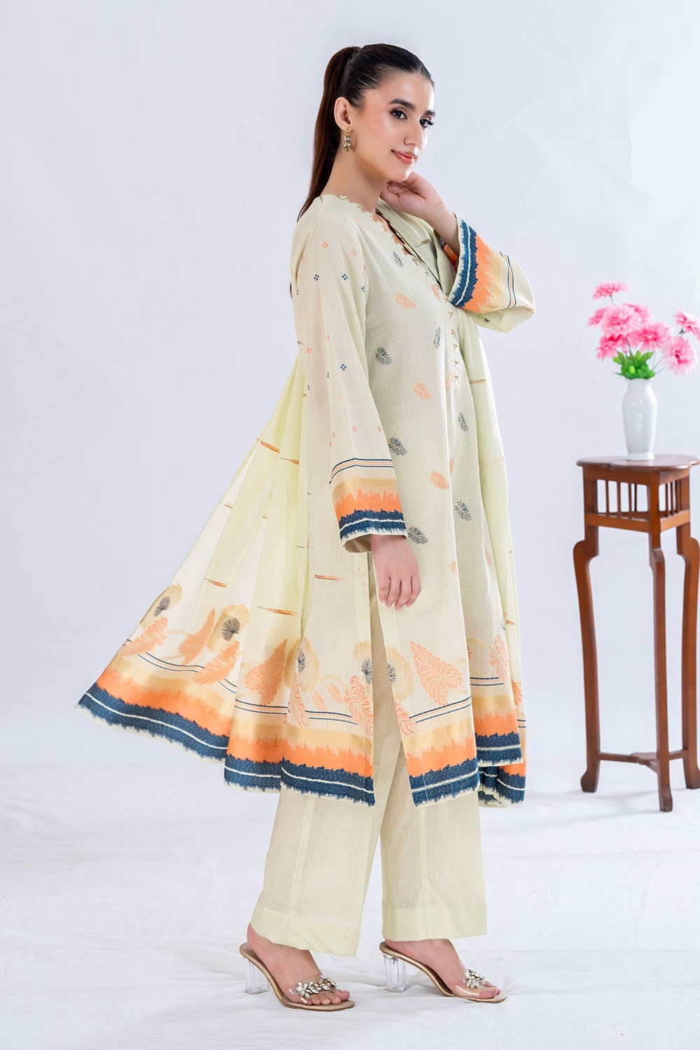3 Piece Unstitched Jacquard Suit