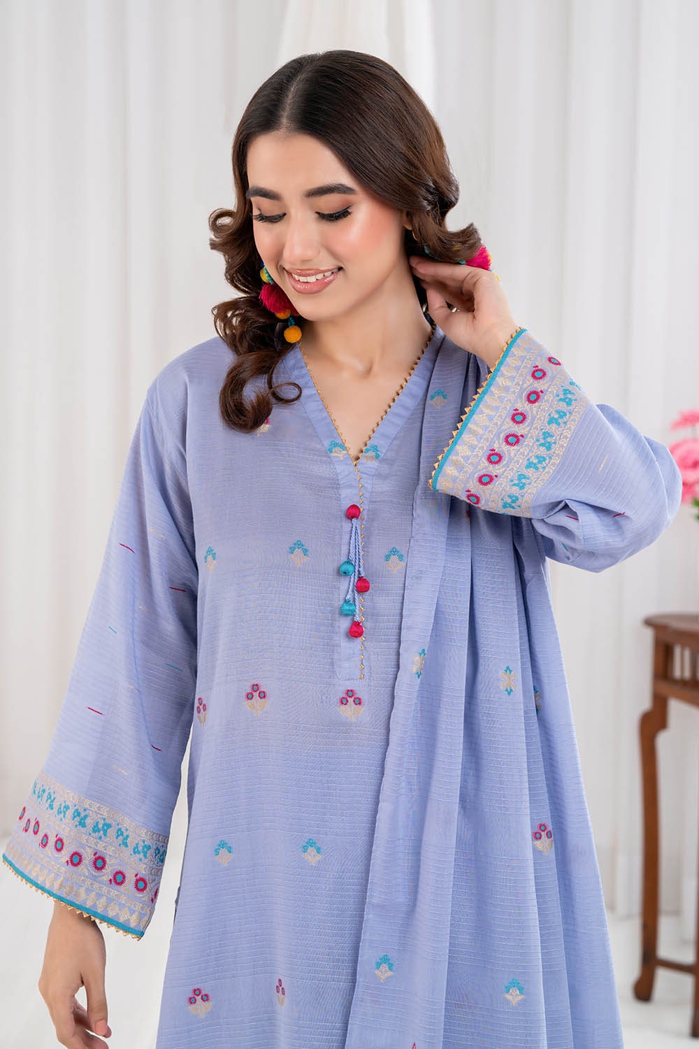 3 Piece Unstitched Jacquard Suit