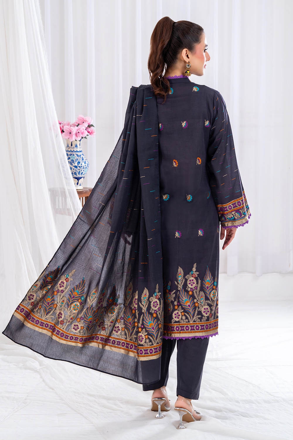3 Piece Unstitched Jacquard Suit