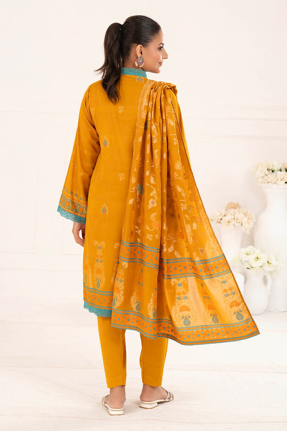 3 Piece Unstitched Jacquard Suit
