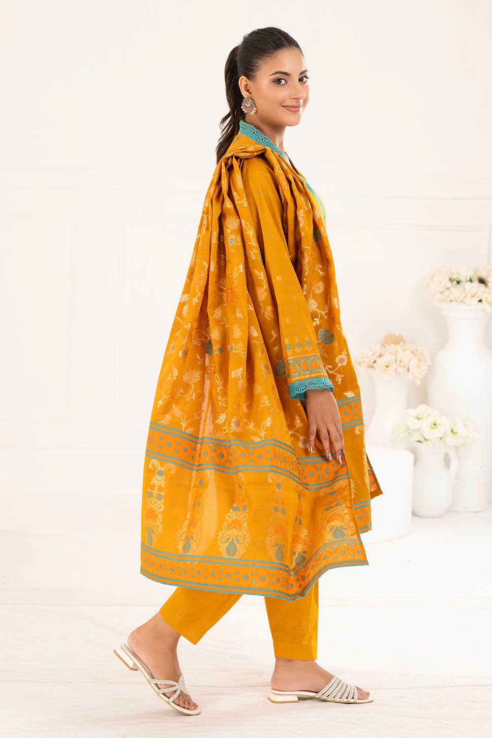 3 Piece Unstitched Jacquard Suit