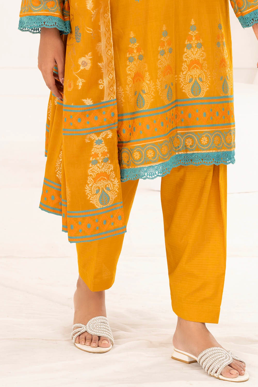 3 Piece Unstitched Jacquard Suit