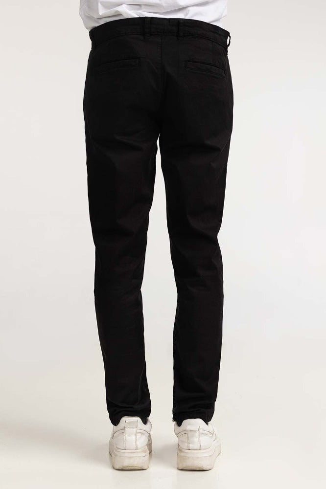 Jet Black Basic Dyed Khaki Pant