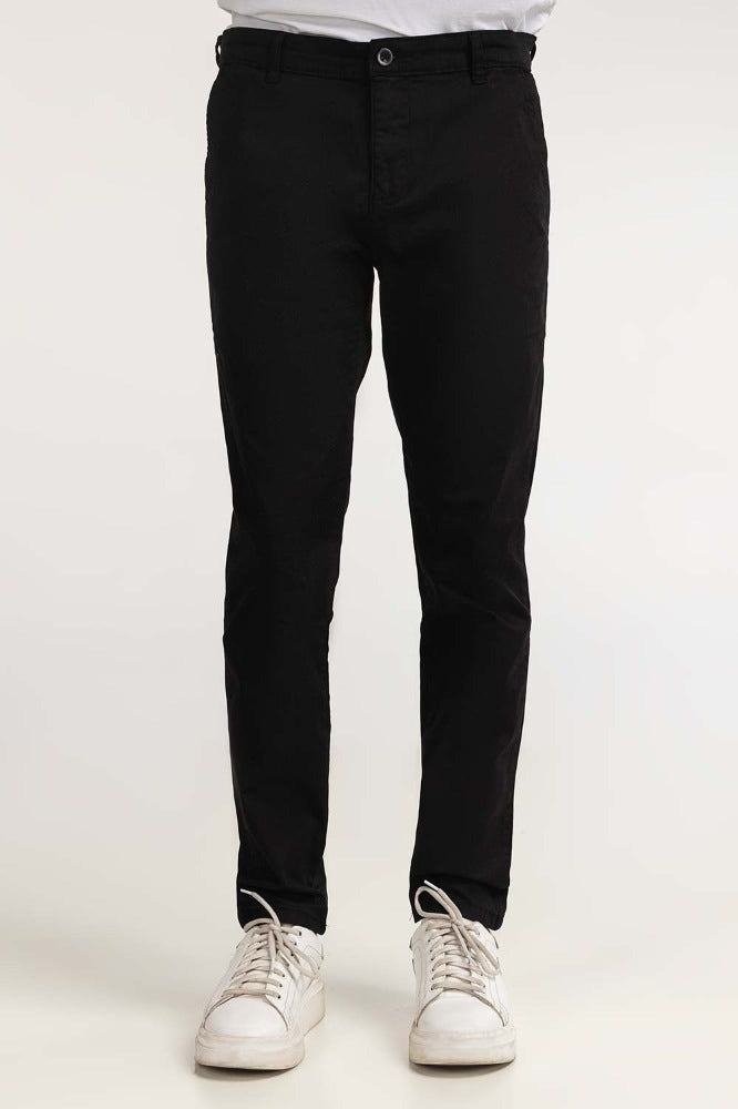 Jet Black Basic Dyed Khaki Pant