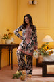 3 Piece Embroidered Raw Silk Suit